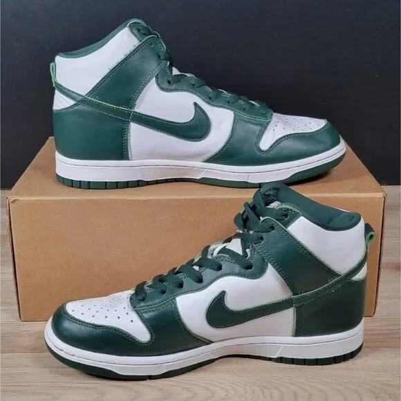 Nike Dunk High Shoes Mens Size 8.5 Spartan Green White Michigan State CZ8149-100 - Picture 2 of 8